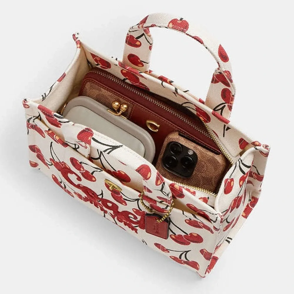Coach Cargo Tote Bag 26 With Cherry Print - Picture 3 of 14